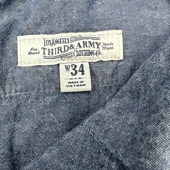 Los Angeles Third & Army Men's Shorts Size 34 Blue Geometric Print Cotton Casual - Picture 8 of 14